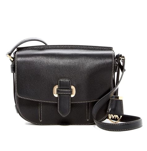 michael kors romy medium leather messenger bag|Michael Kors Romy Medium Black Leather Messenger Bag .